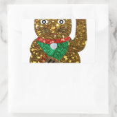 招き猫 長方形シール (バッグ)