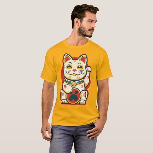 招き猫 Tシャツ (正面フル)