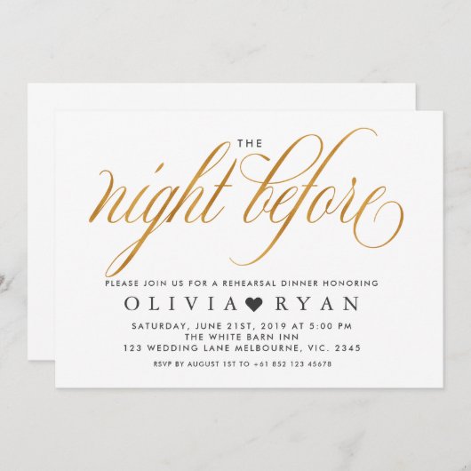 招フェイク待の前夜 招待状 (正面/裏面)