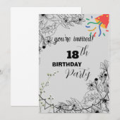 招待された誕生日パーティー 招待状 (正面/裏面)