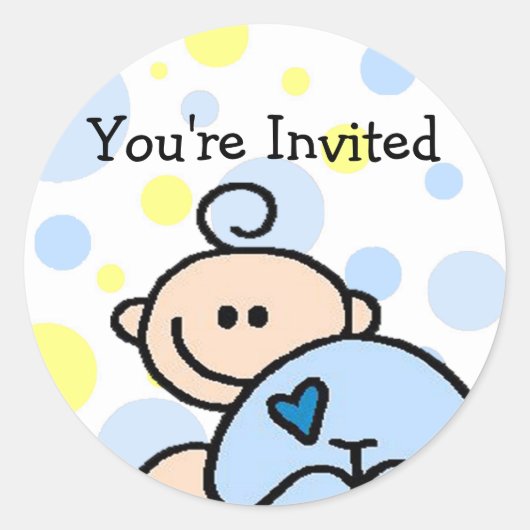 招待されましたああ ラウンドシール (正面)