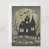 招待されましたに背筋が寒いハローウィンパーティ サンキューカード (裏面)