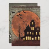 招待されましたに背筋が寒いハローウィンパーティ サンキューカード (正面/裏面)