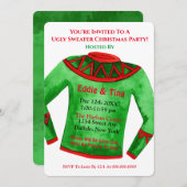 招待されましたに醜いセーターのクリスマスパーティー 招待状 (正面/裏面)