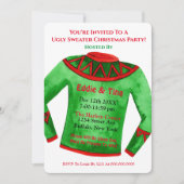 招待されましたに醜いセーターのクリスマスパーティー 招待状 (正面)