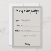 招待されましたのワインパーティー 招待状 (裏面)