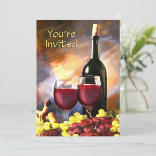 招待されましたの前後のワイン 招待状 (スタンド正面)