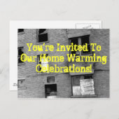 招待されましたは私たちの家に暖かいお祝い! インビテーションポストカード (正面/裏面)