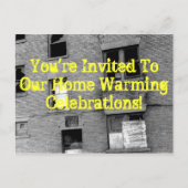 招待されましたは私たちの家に暖かいお祝い! インビテーションポストカード (正面)