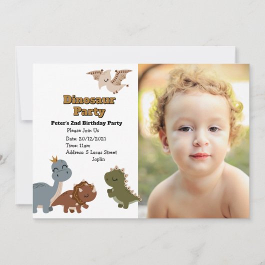 招待されましたをジノダニ誕生祝いへ 招待状 (正面)