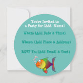 招待されましたをマーメイドパーティの招待状へ 招待状 (裏面)