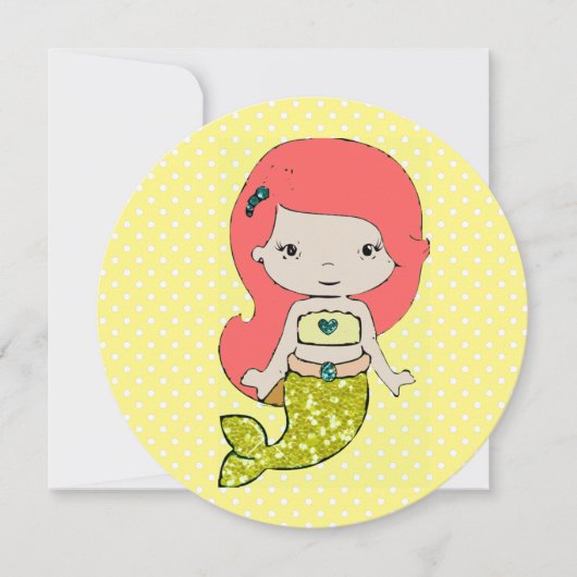 招待されましたをマーメイドパーティの招待状へ 招待状 (正面)