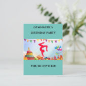招待されましたを体操パーティーにパーソナライズされた ポストカード (スタンド正面)
