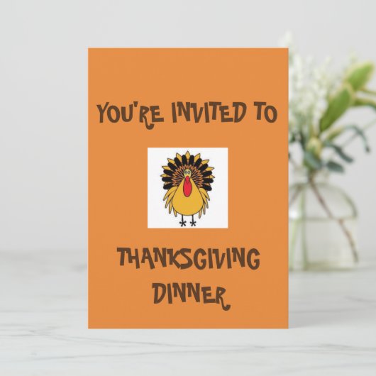 招待されましたを感謝祭のディナー招待状 招待状 (スタンド正面)