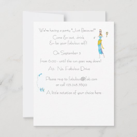 招待されましたを食べ飲んで素晴らしい！ 招待状 (裏面)