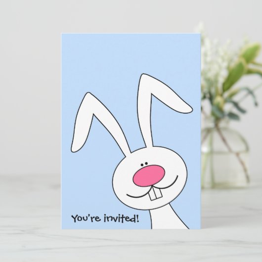 招待されましたイースターバニーパーティの招待状 招待状 (スタンド正面)