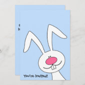 招待されましたイースターバニーパーティの招待状 招待状 (正面/裏面)