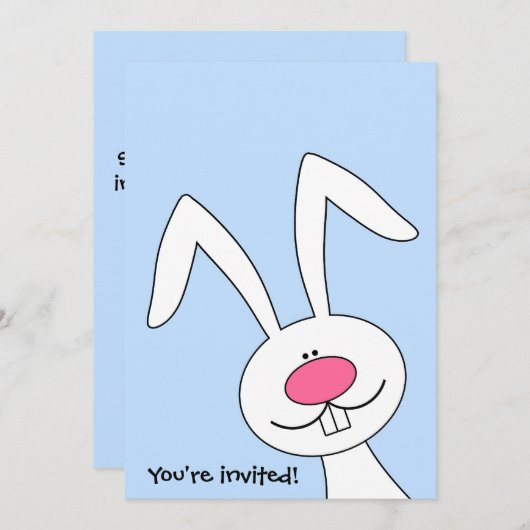招待されましたイースターバニーパーティの招待状 招待状 (正面/裏面)