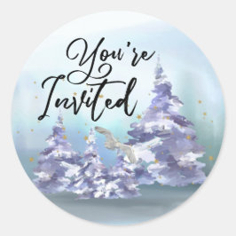 招待されましたウッドランズ封筒用シール ラウンドシール