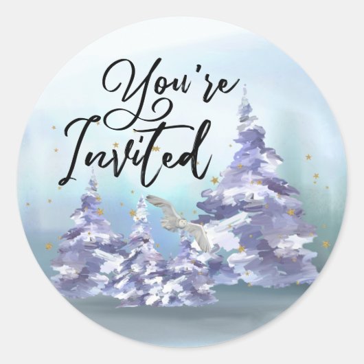 招待されましたウッドランズ封筒用シール ラウンドシール (正面)