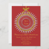 招待されましたオーナメントクリスマスパーティの招待状 招待状 (正面)