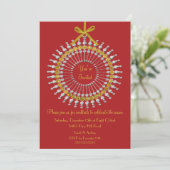 招待されましたオーナメントクリスマスパーティの招待状 招待状 (スタンド正面)