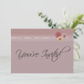 招待されましたカスタマイズ可能なイベント – ピンクフローラ 招待状 (スタンド正面)