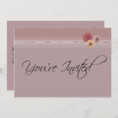 招待されましたカスタマイズ可能なイベント – ピンクフローラ 招待状 (正面/裏面)