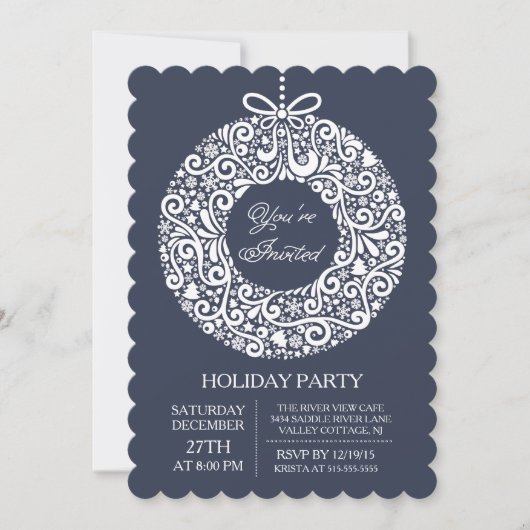 招待されましたクリスマスボールホリデーパーティー 招待状 (正面)