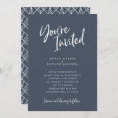 招待されましたスモダンクリプト結婚式招待状 セーブザデート (正面/裏面)