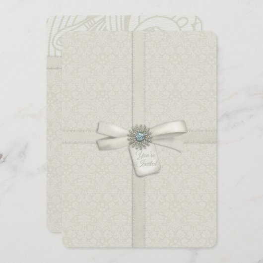 招待されましたソフトク包まれたリー結婚ムプレゼント 招待状 (正面/裏面)