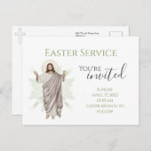 招待されましたチャーチイースター招待状 ポストカード (正面/裏面)