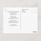 招待されましたチャーチイースター招待状 ポストカード (裏面)