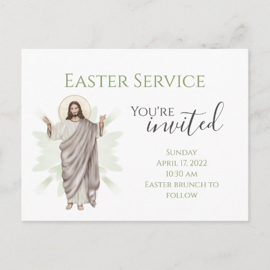 招待されましたチャーチイースター招待状 ポストカード (正面)