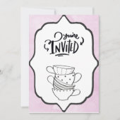 招待されましたティーカップ大プリント 招待状 (正面)