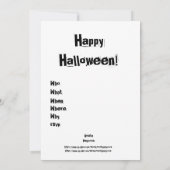 招待されましたハッピーハローウィンシックジャックオランタン 招待状 (裏面)