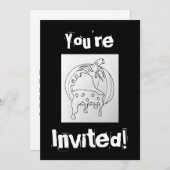 招待されましたハッピーハローウィンシックジャックオランタン 招待状 (正面/裏面)