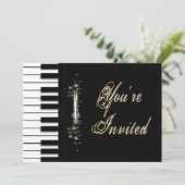 招待されましたパーティの招待状- HOLIDAY – ピアノ 招待状 (スタンド正面)