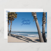 招待されましたビーチテーマ 招待状 (正面/裏面)