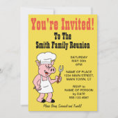 招待されましたファミリー懇親会豚漫画 招待状 (正面)