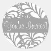 招待されましたファーンフローラエンベロープシールシール ラウンドシール (正面)