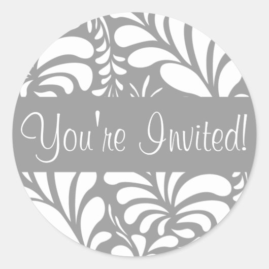 招待されましたファーンフローラエンベロープシールシール ラウンドシール (正面)