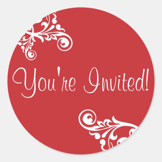 招待されましたフローリッシュエンベロープシール ラウンドシール (正面)