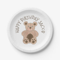 招待されましたブラウンテディベア誕生日パーティー