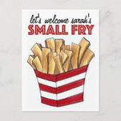 招待されましたベイビーシャワーフライドポテトを小さく炒フランスのめる インビテーションポストカード (正面)