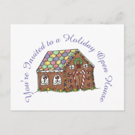 招待されましたホリデージンジャーブレッドオープンハウス ポストカード