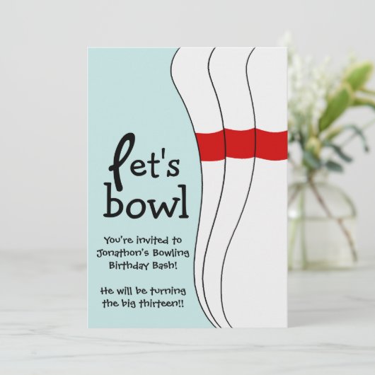 招待されましたボーリングBash誕生日パーティ招待状 招待状 (スタンド正面)