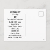 招待されましたポテト誕生日ガール シーズンポストカード (裏面)