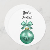 招待されましたミントクリスマス円形パーティー 招待状 (正面/裏面)