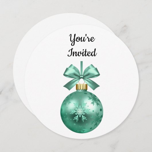 招待されましたミントクリスマス円形パーティー 招待状 (正面/裏面)